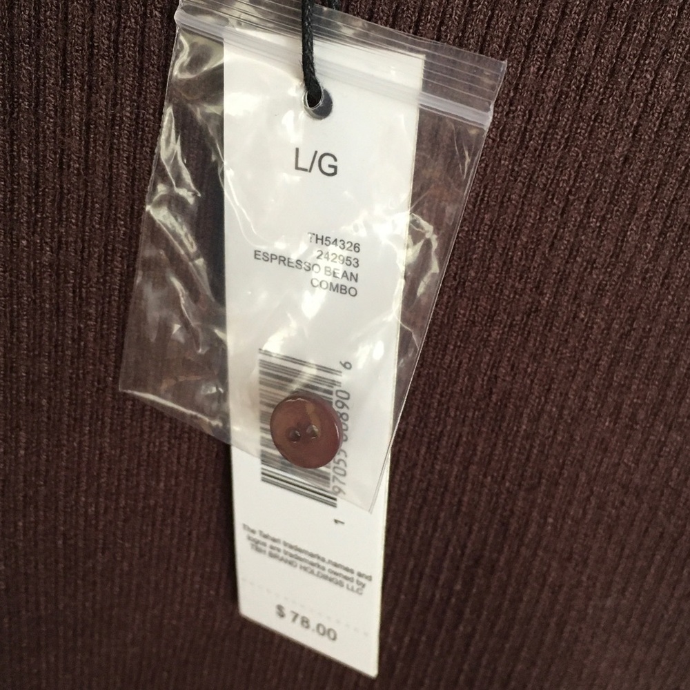 Long-Sleeve Ribbed Polo Top with Contrast Collar - Brown - Picture 4 of 6